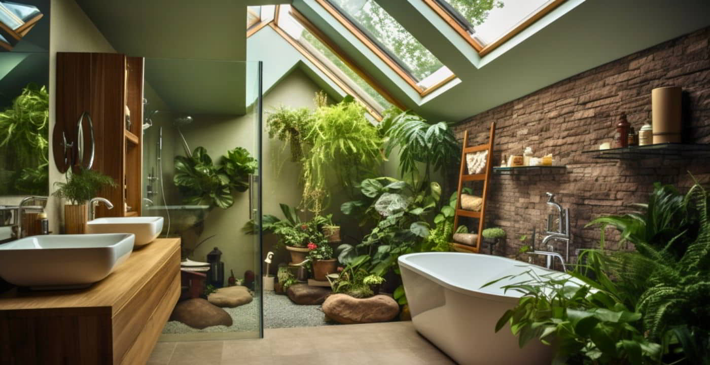 Green Oasis Loft Bathroom